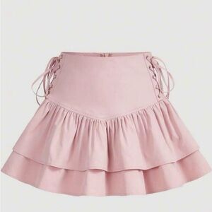 Elegant Pink Ruffled Skirt